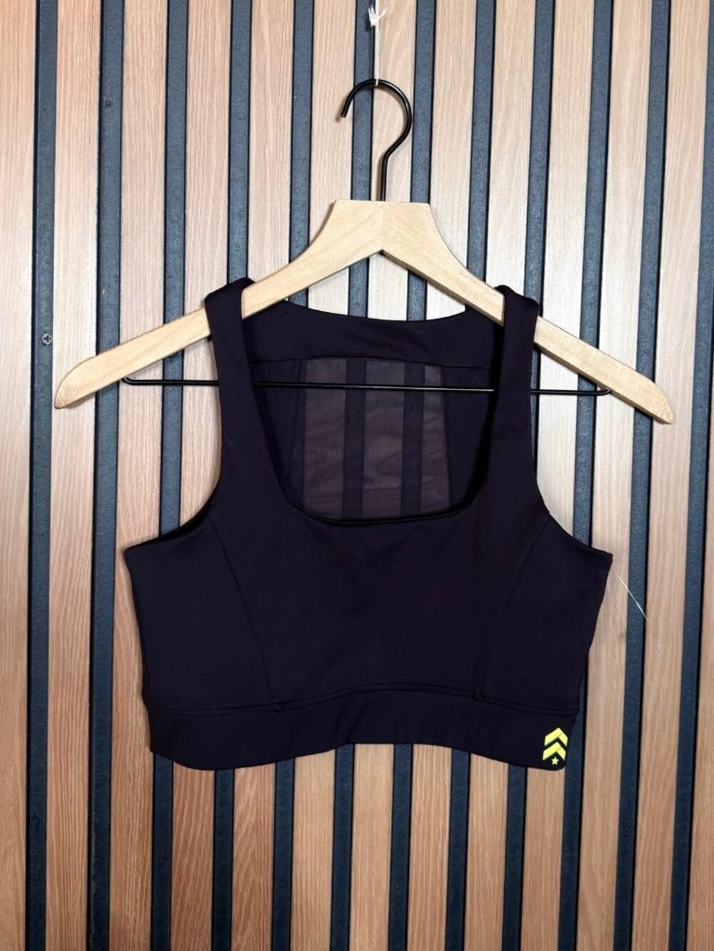 Barrys Tank Top Small Womens Black Sheer Mesh Athletic Running Sleeveless
